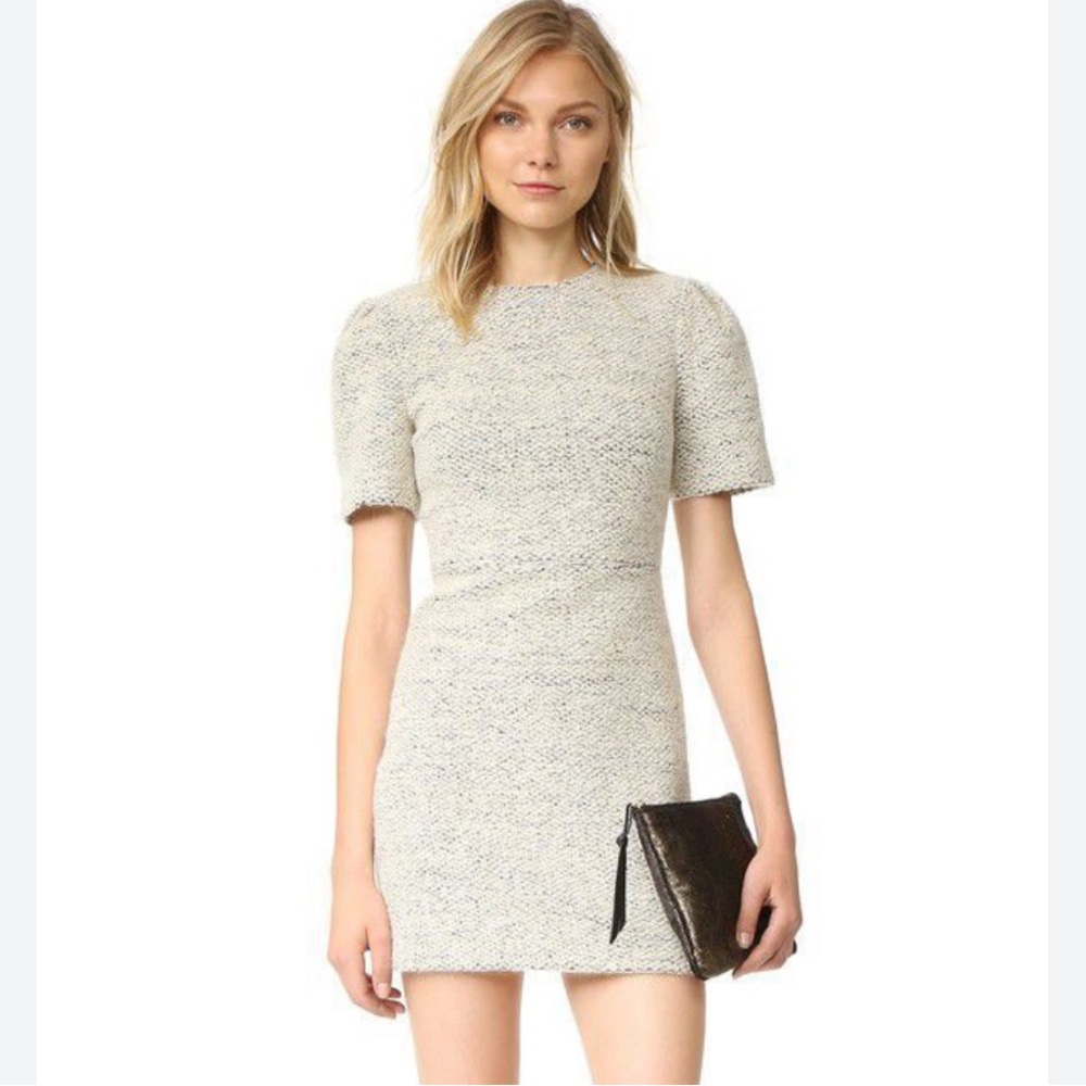 Alice & Olivia Mohair Blend Dress 12 Textured Tweed